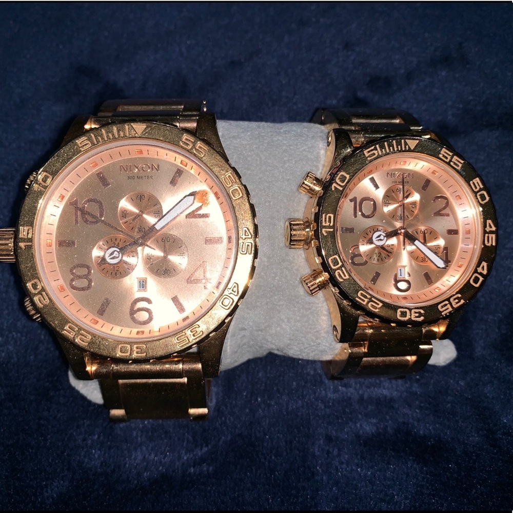 Nixon His and Hers Rose Gold watches
